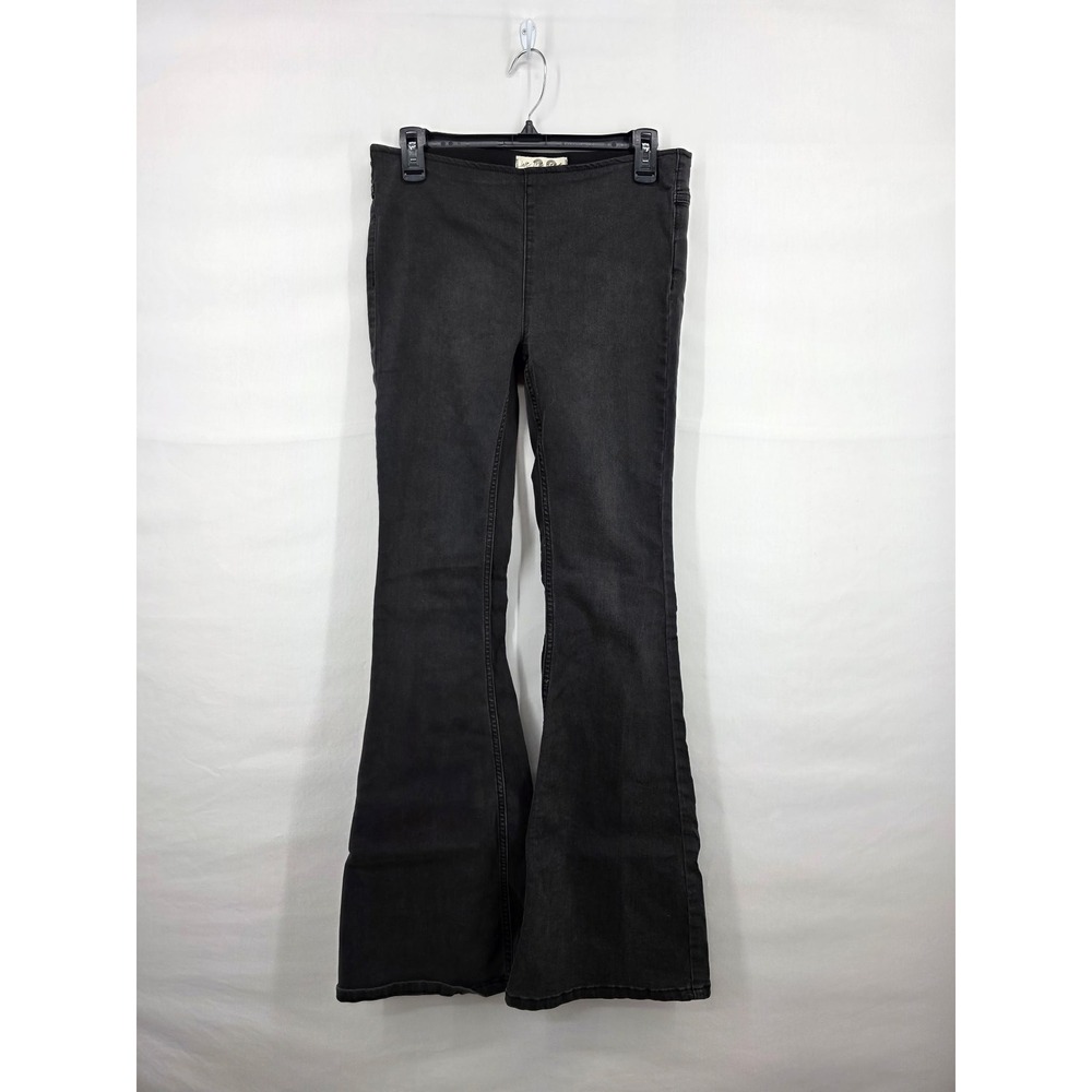 Free People We The Free Penny Pull On Flare Jeans Black Size 28 High Rise Boho
